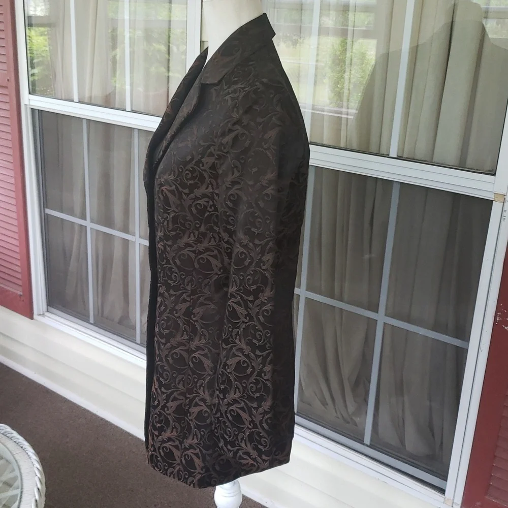 JENNIMAX Elegant‎ Brown Floral Patterned Women's Jacket